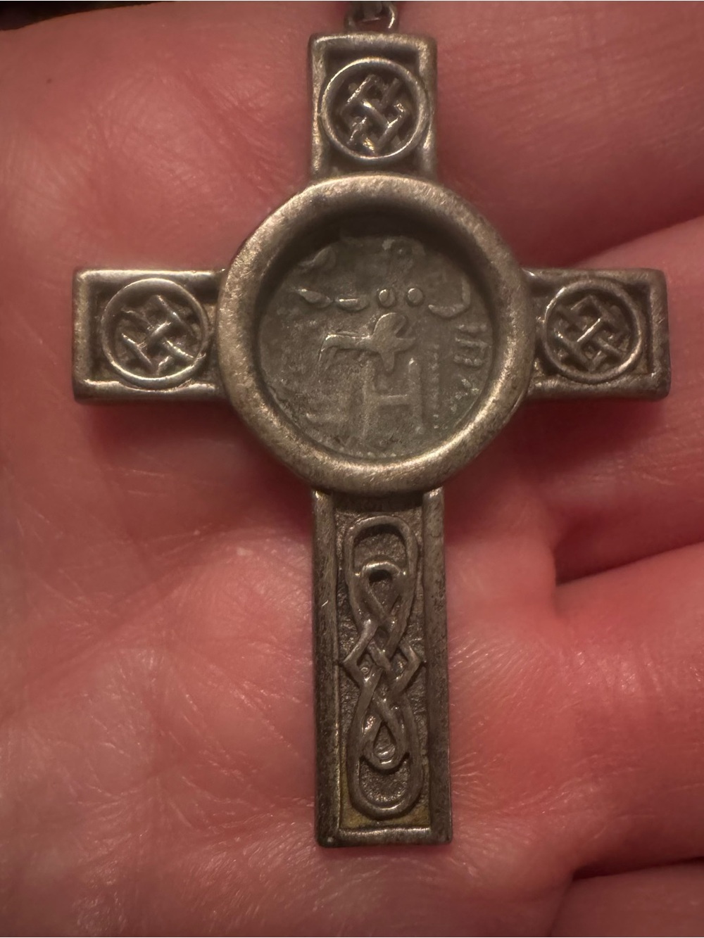 Silver-Tone Celtic Cross Brooch - Women's Jewelry